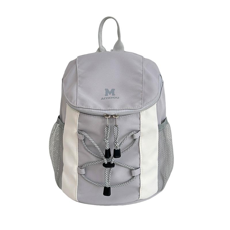 

Нишевый дизайн, сумка на шнурке для коротких поездок и походов, легкая дорожная ультралегкая универсальная простая маленькая рюкзак серый