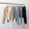 Fashion V-neck Twist Long Sleeved Knitted Sweater Dress Autumn Korean Style Gentle Women High Waist Hip Skirt Elegant Casual Loose Outfit Clothing