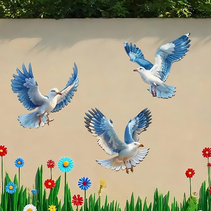 Retro Seagull Wall Decoration Set Wooden Seagull Ornament Room Decoration Living Room, Office Decor Items Home Decor Items