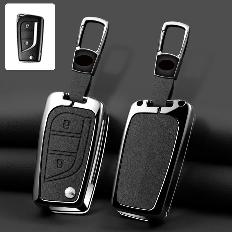 Zinc Alloy Leather Car Key Case For Toyota Auris Corolla Avensis Verso Yaris Aygo Scion Tc Im Camry Rav4 Forturner Hilux Key Fob