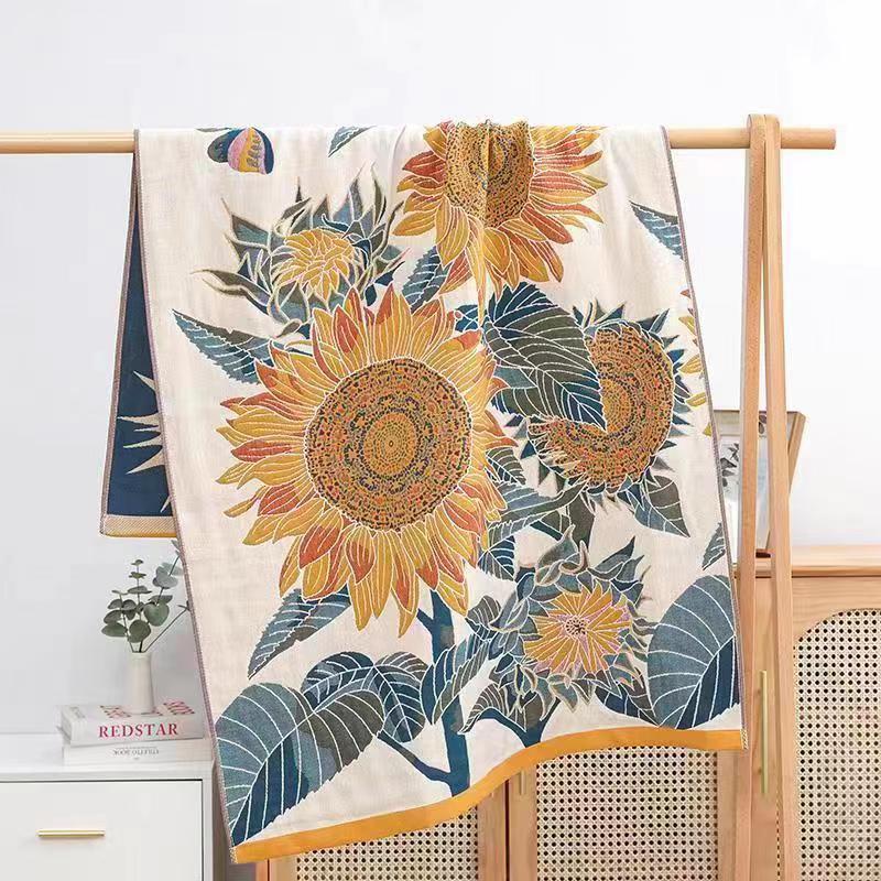 New Soft Ethnic Style Sun God Cotton Bath Towel - Skin-friendly & Absorbent