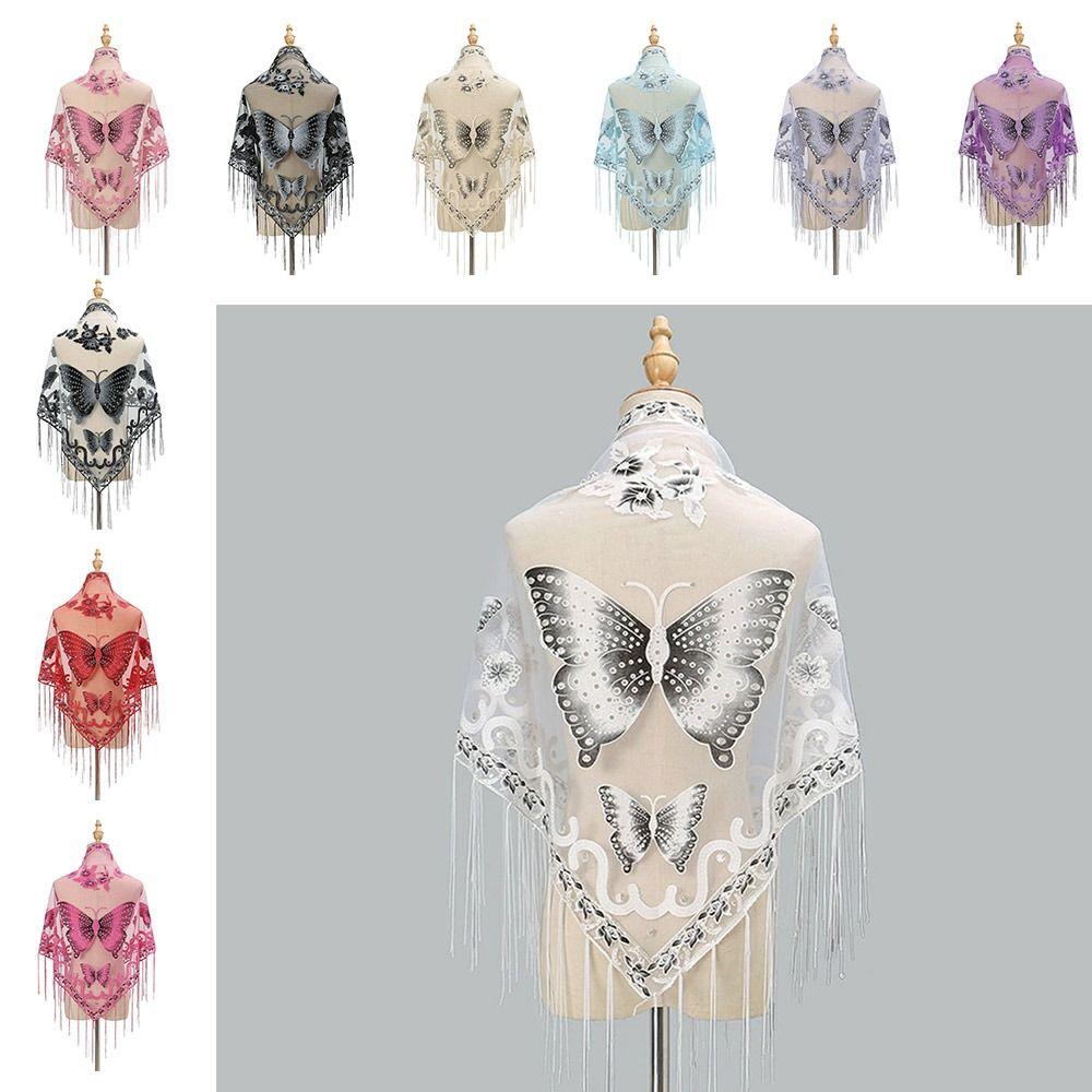 Sun Protection Hollow Lace Shawl Coat Thin Silk Scarf Headscarf For Women Lady Girl