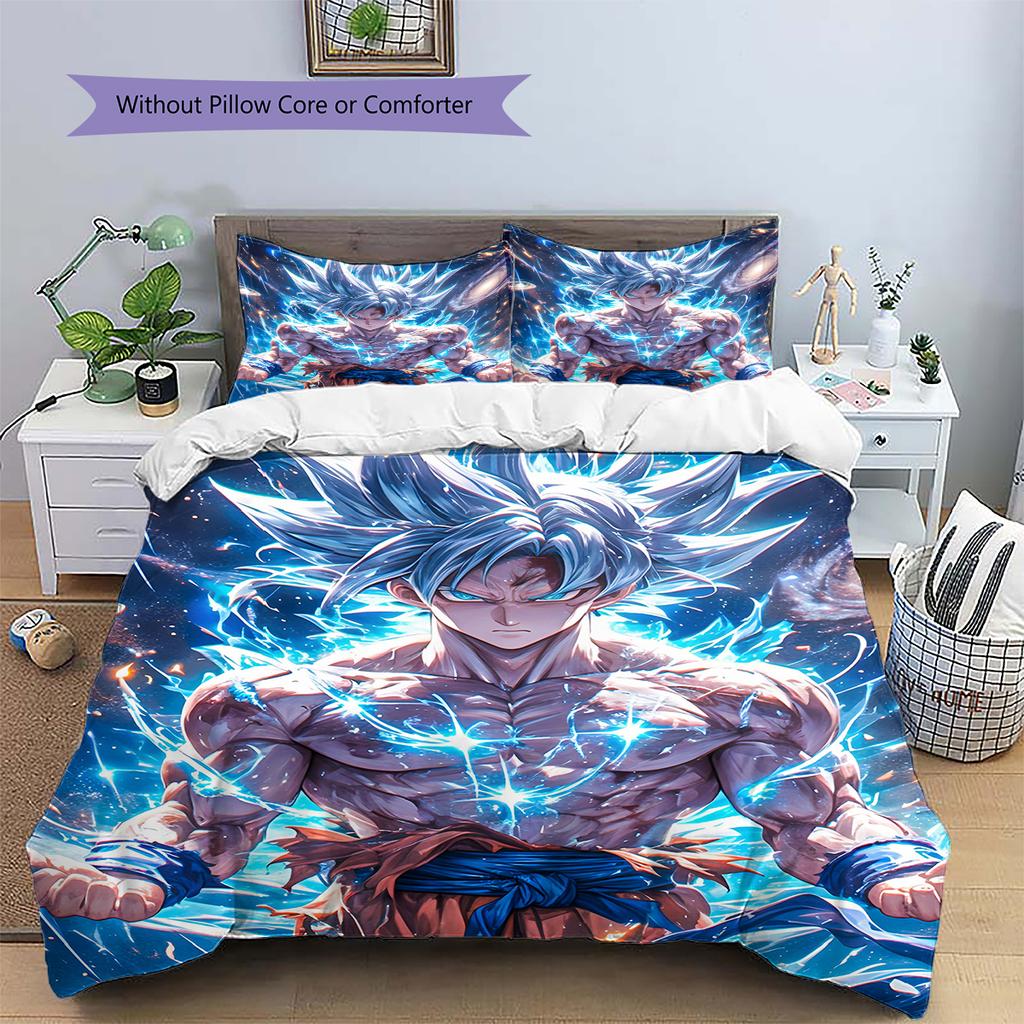 Son Goku Vzor Dragon Ball Povlečení Domácí Dekorace Narozeninový Dárek (1 * povlak na peřinu + 2 * povlak na polštář, bez jádra)