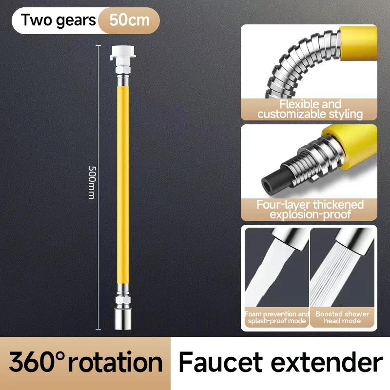 

2 режима удлинитель для смесителя, удлинитель для ванной комнаты, регулируемый, свободный изгиб, защита от брызг, универсальный удлинитель на 360 градусов, адаптер для кухни 50cm