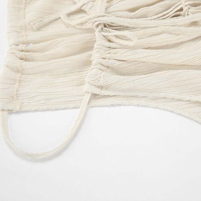 Tie-Neck Top And Long Pants Two-Piece Set, Summer Fashion Loose Casual Women Outfit