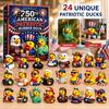Acrylic Surprise Gift Boxes 2026 USA 250th Anniversary Rubber Duck Advent Calendar, 24-Day Patriotic Countdown Creative Holiday Kit Collection Box, 2D