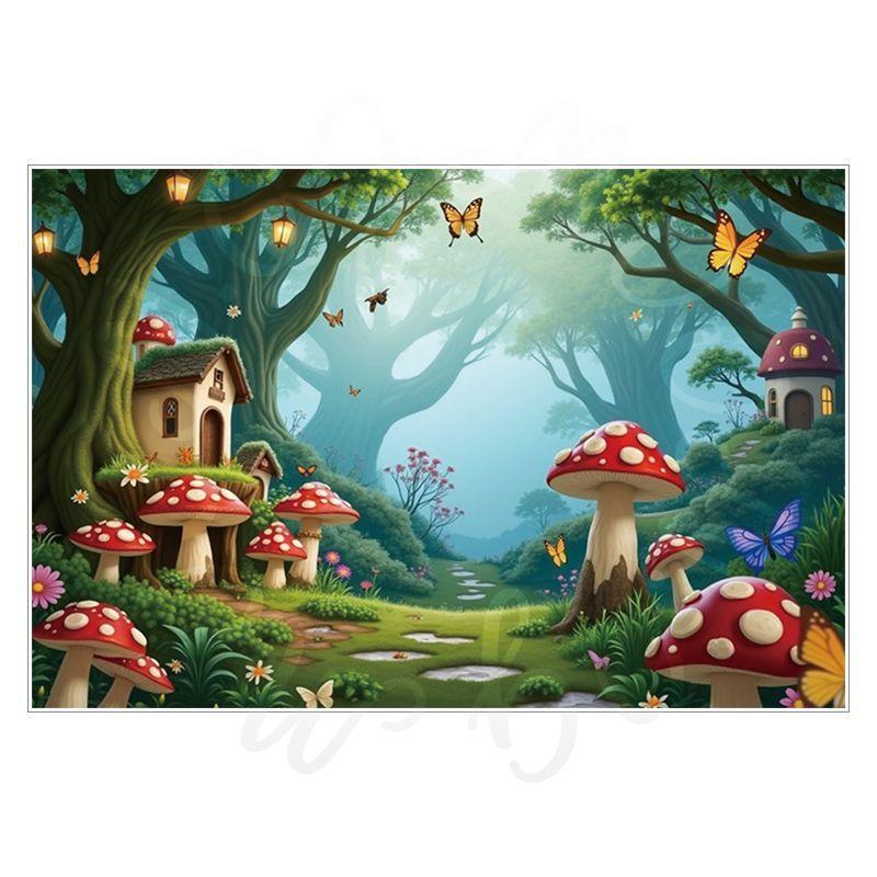 Spring Green Forest Photography Backdrop Fairy Princess Pet Landscaping Photo Backdrop