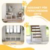 Dog Gate, Non-Slip, Freestanding, Extendable, Wood Frame, 71-190x38.5x56cm, White