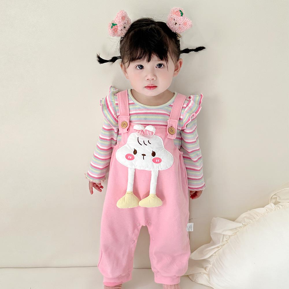 

Newborn Baby Girl Spring & Autumn Cotton Romper Onesie 2025 80 cm розовый