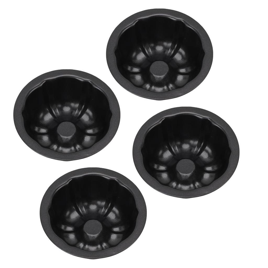 4Pcs Mini Flan Mold Round Pudding Baking Nonstick 4in Pumpkin Cake Pans for Bakery