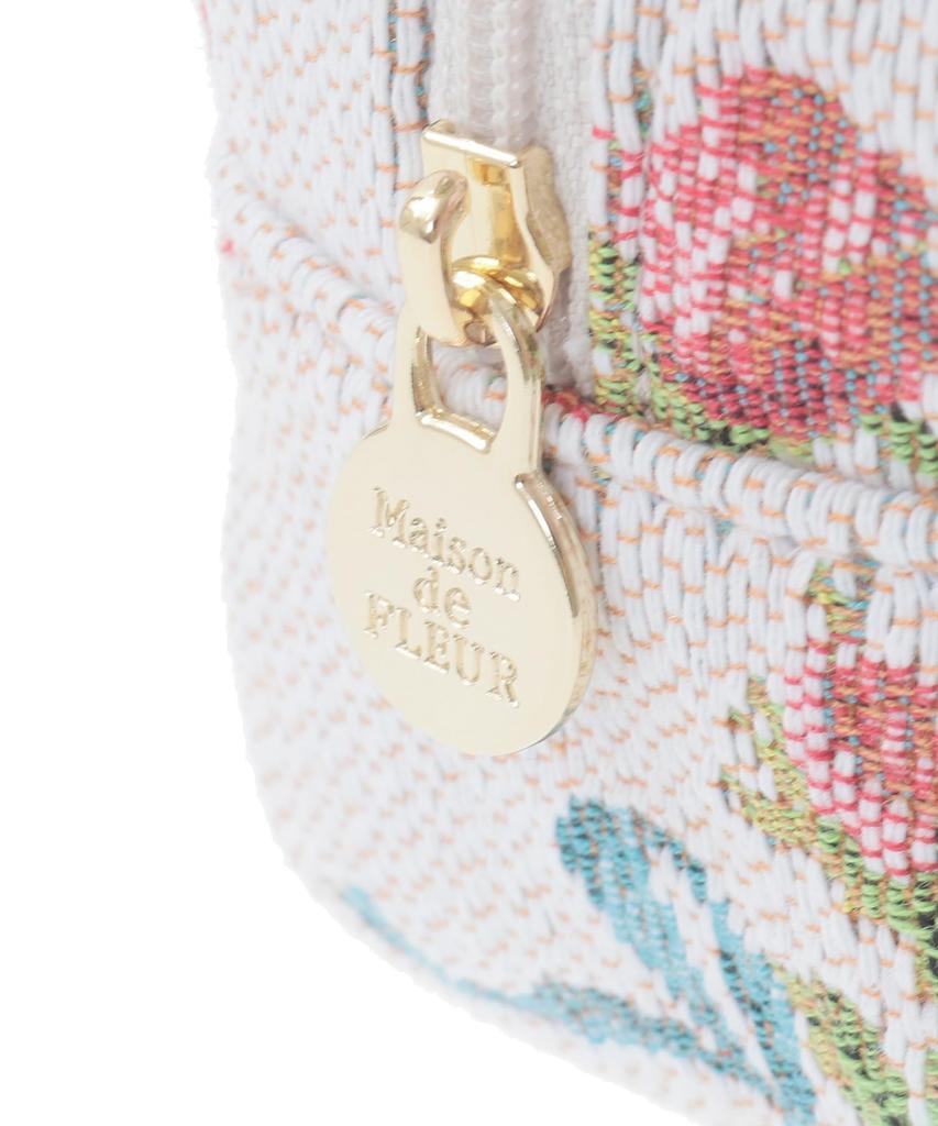 de Rose Ribbon Pattern Gobelin Pouch [Maison Fleur] - Women's Off-White