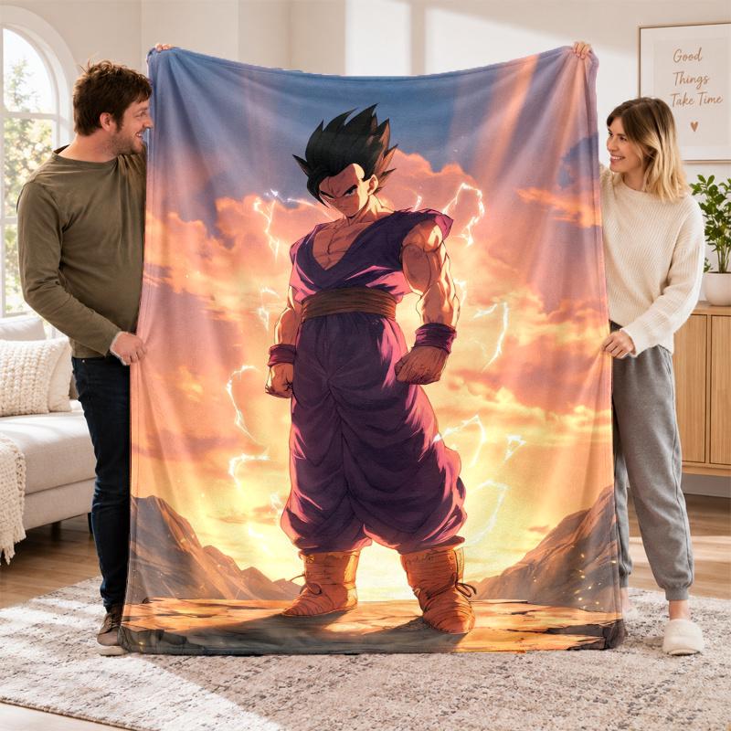 Dragon Ball Gohan Flannel Blanket Soft Throw Blanket Bed Sofa Cover Warm Home Decor Gift