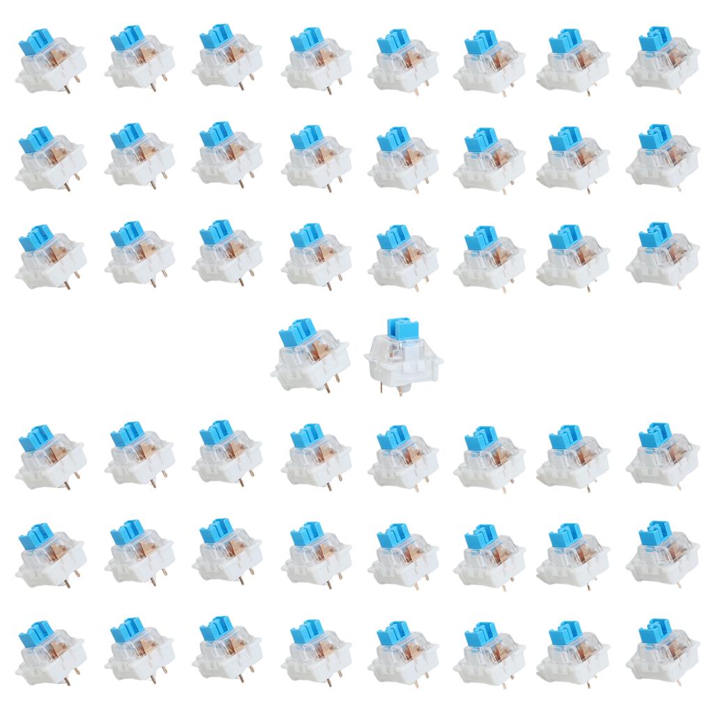 50 PCS Mechanical Keyboard Switches 3 Pin Tactile Clicker with Clear Housing