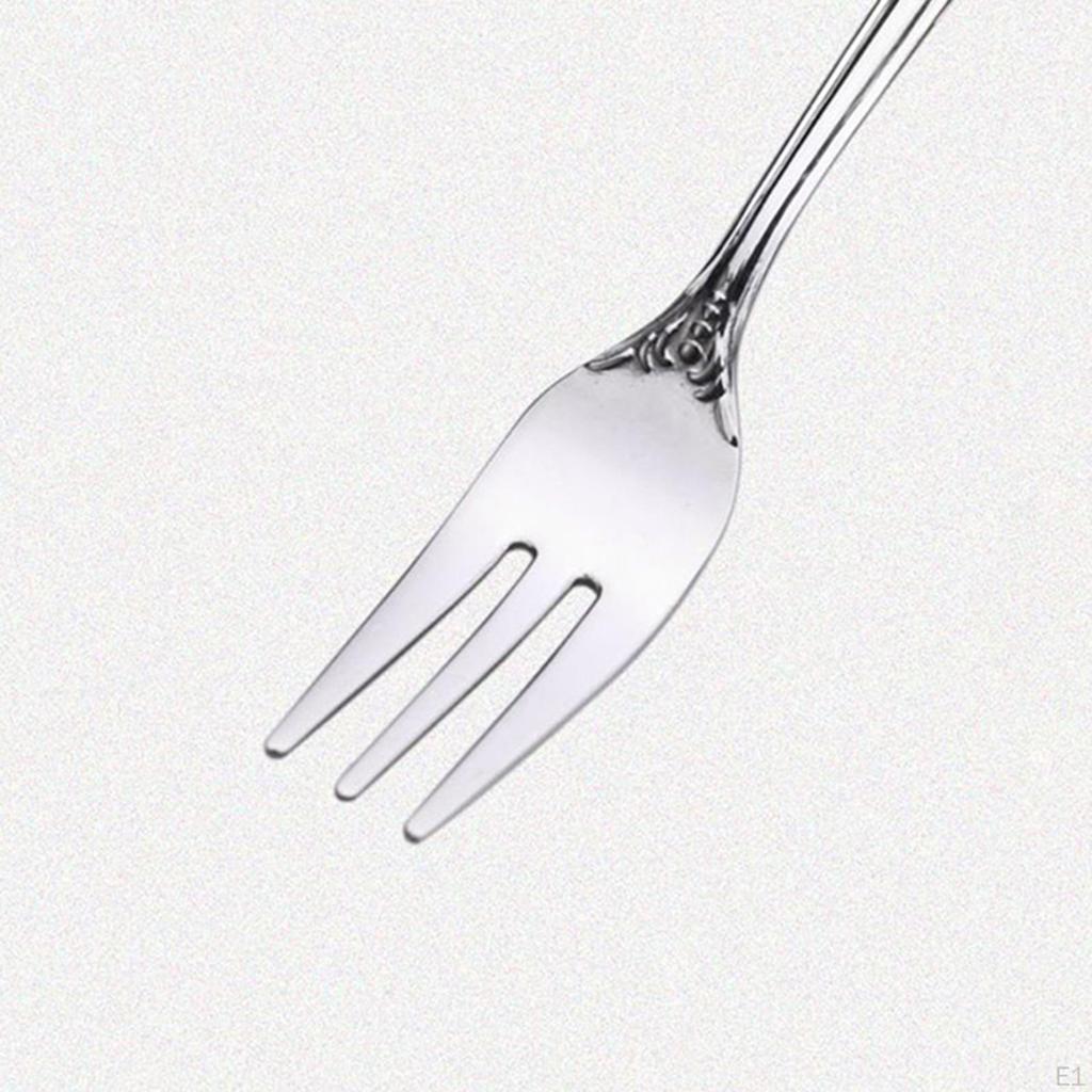 4 Pieces Spoons Forks Set Pastry and Tea Spoon Stainless Steel Dessert