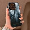 Mountain Misty Forest Phone Case for iPhone 17 17Air 16 15 14 13 12 11 Pro Max Plus Colorful Silver