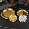 Retro Luxury Silver Plated Tray Cake Dessert Fruit Plate Jewelry Storage Dish Tabletop Decor For Home Hotel