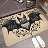 Gothic Bat Snake Rectangle Door Mat Astrology Rose Floral Non-Slip Welcome Rug Luxury Gold Black Carpet for Home Entrance Decor