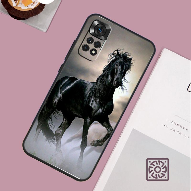 Beautiful Black Horse Phone Case For Xiaomi Redmi Note 13 12 12S 12C 13C 10 10C 9 9C 10S 11S 11 Pro Soft Cover