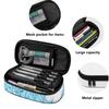 School Pencil Case Lightweight 300D Polyester Smooth Zipper with Main Pocket Mesh Layer and Removable Pen Divider for Boys Girls