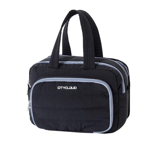 Women s Large Capacity Travel Makeup Bag Portable Premium Toiletry Organizer Wet Dry Compartments Structured Shape Organizer black