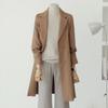 Customable Women Simple Feminine Tailored Collar Long Jacket T2508jk901c
