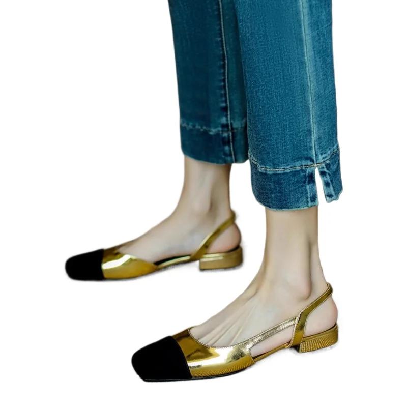 Fashion 2025 Fashion Ladies Shoes Shallow Women's High Heels New Color Matching Dress Hot Sale Versatile Best Seller Closed Toe Sandals