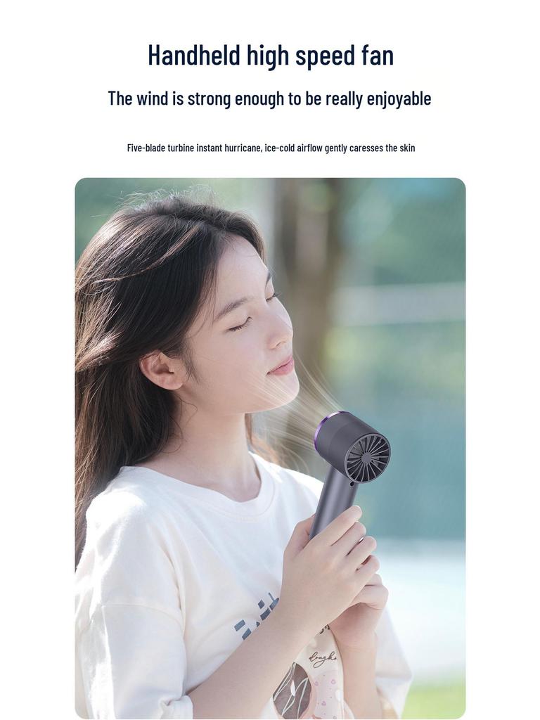 T29 High-Speed Portable Fan: USB Charged, Mini Size, 100-Speed Digital Display, Powerful Turbine