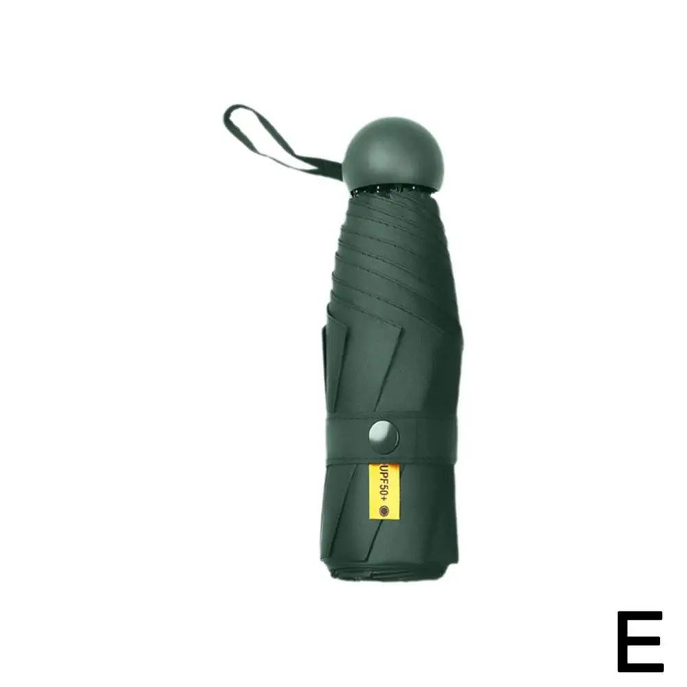 Ultralight Mini Capsule Umbrella Folding UV Protection Wind-resistant Portable Traveling Umbrella Rainproof Outdoor W0P0