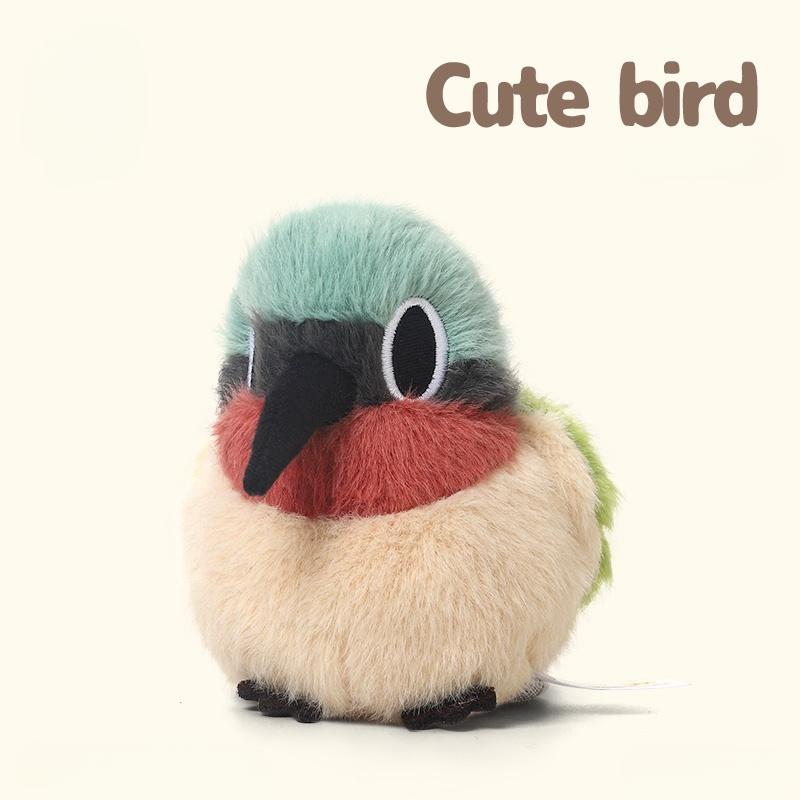11cm Cartoon Funny Bird Series Plush Toys Soft Cute Jungle Forked Sunbird Stuffed Animals Perfect Birthday Gift for Kids or Boys