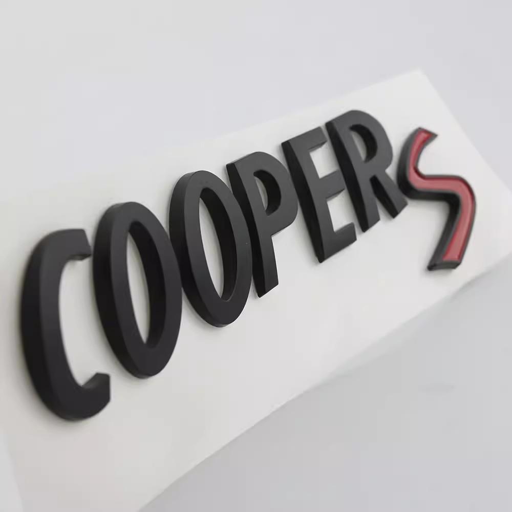 1X 3D ABS Black Chrome Car Letters Rear Trunk Cooper S Emblem Badge Sticker Accessories