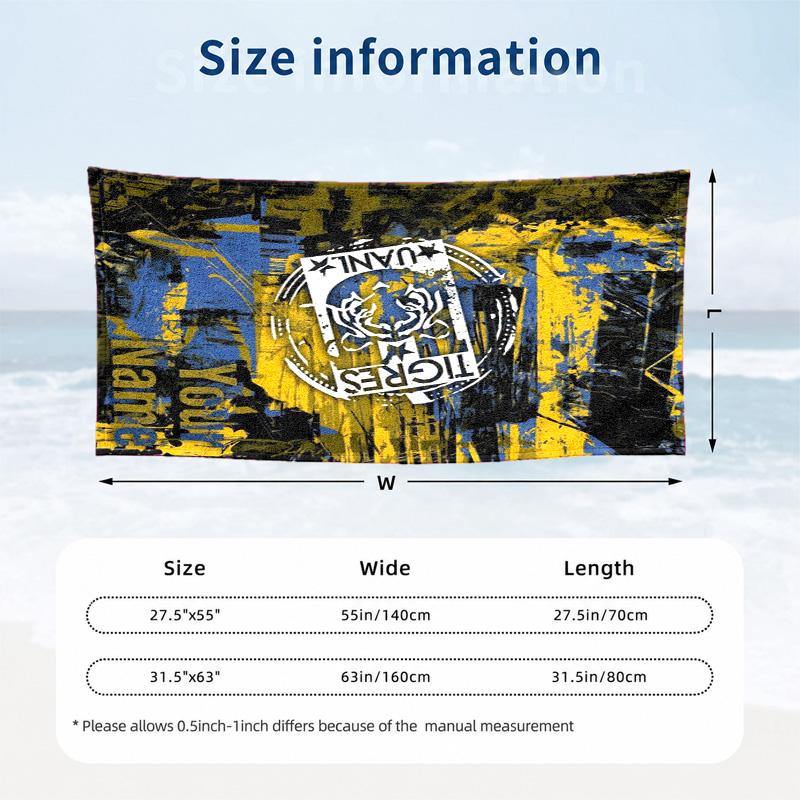 Club Tigres UANL Custom Name Beach towels also serve as bath towels summer essential a musthave for the outdoors the beach and the pool