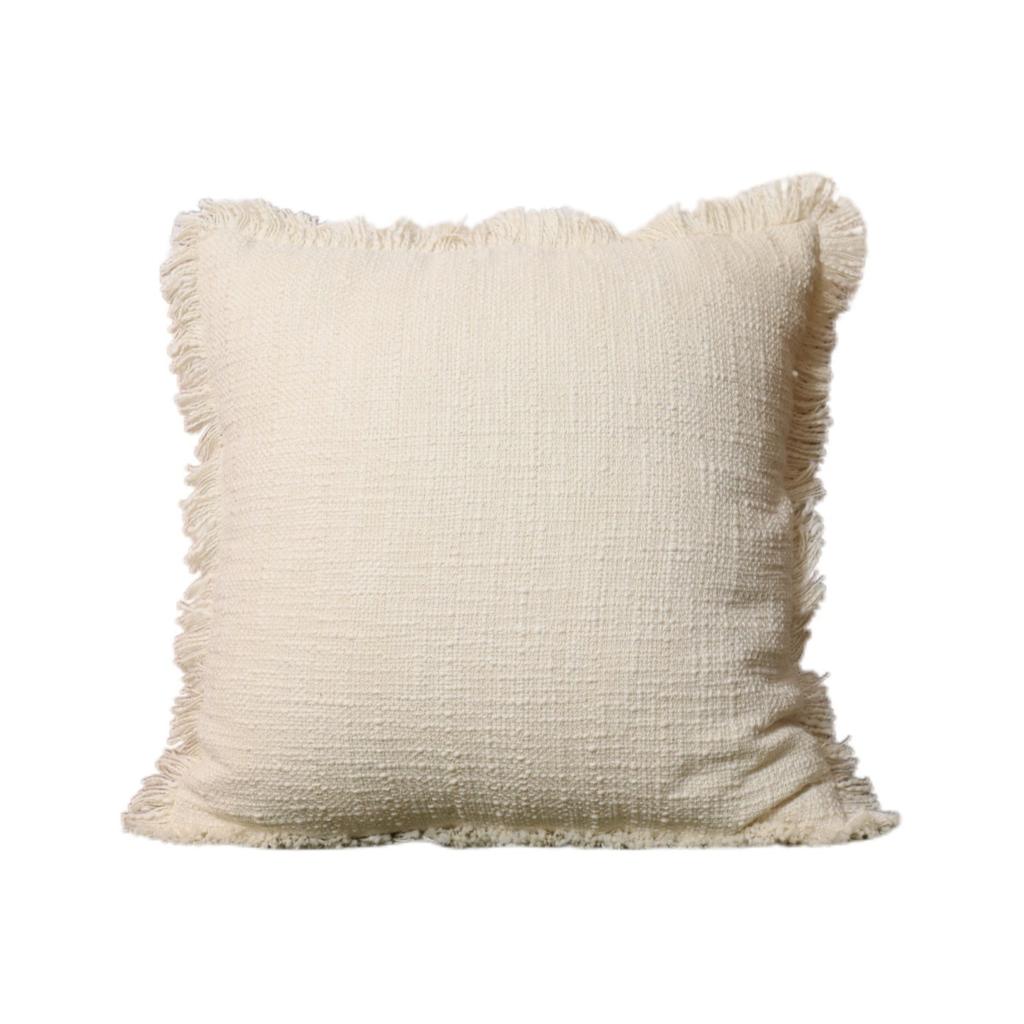 Linen Fringe Throw Cushion Cover Farmhouse With Tassels Soft Accent Pillowcase For Chair Sofa Bed Living Room Home Decorative