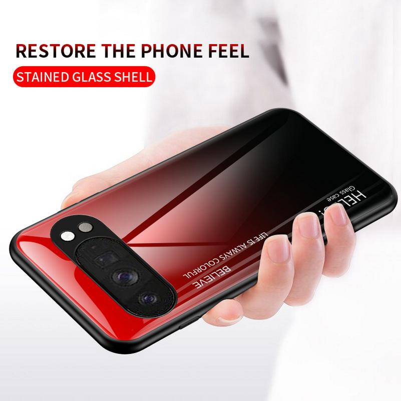 Gradient Tempered Glass Protect Case for Google Pixel10 Pro XL Pixel 10 Pro 10 9a 9 Pro 8A 8 Pro 7A 7 Pro 6A 6 Pro Glossy Cover