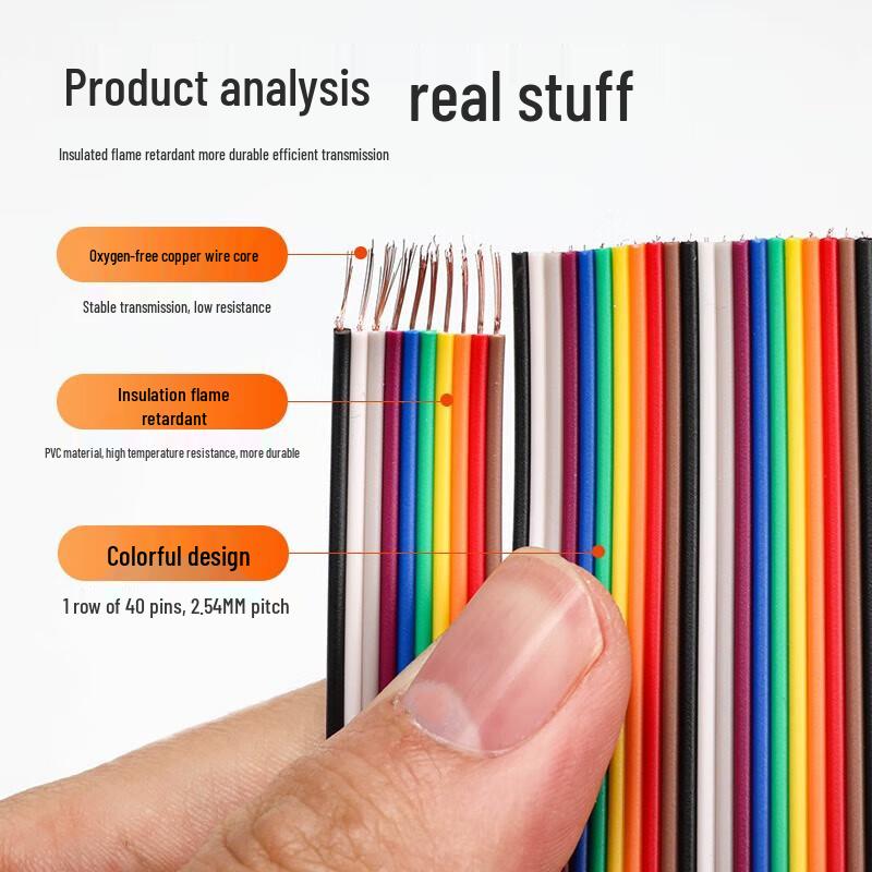 HOPECENT 40-Pin Colored Dupont Ribbon Cable