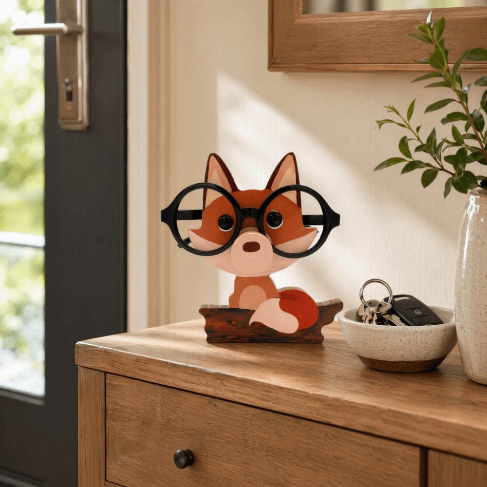 Vier optionale Tiergravur-Designs Holz-Tier-förmiger Brillenhalter