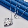 925 Sterling Silver 16-30 Inch Exquisite Heart-shaped Pattern Pendant Necklace for Women's Wedding Fashion Jewelry Accessories