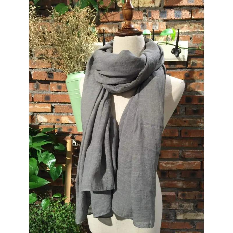 Autumn and Winter Cotton Blend Solid Scarfs For Ladies 75*190 Hijab Scarf for daily use
