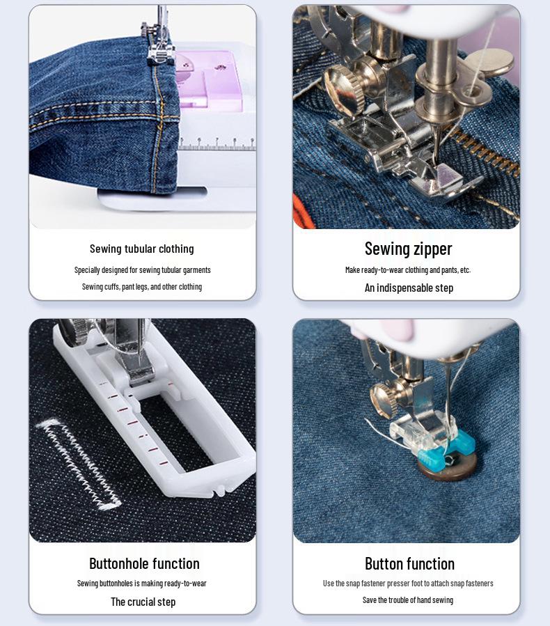 Upgraded 505A Mini Electric Sewing Machine with Overlock