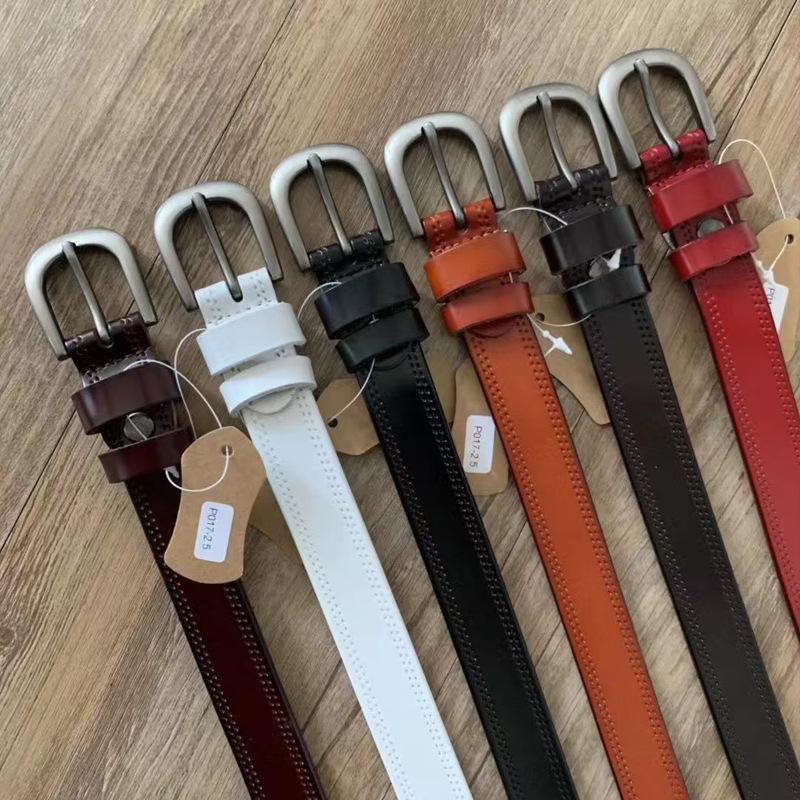 Belt Women'S Retro Niche Cowhide Leather Belt With Jeans Belt