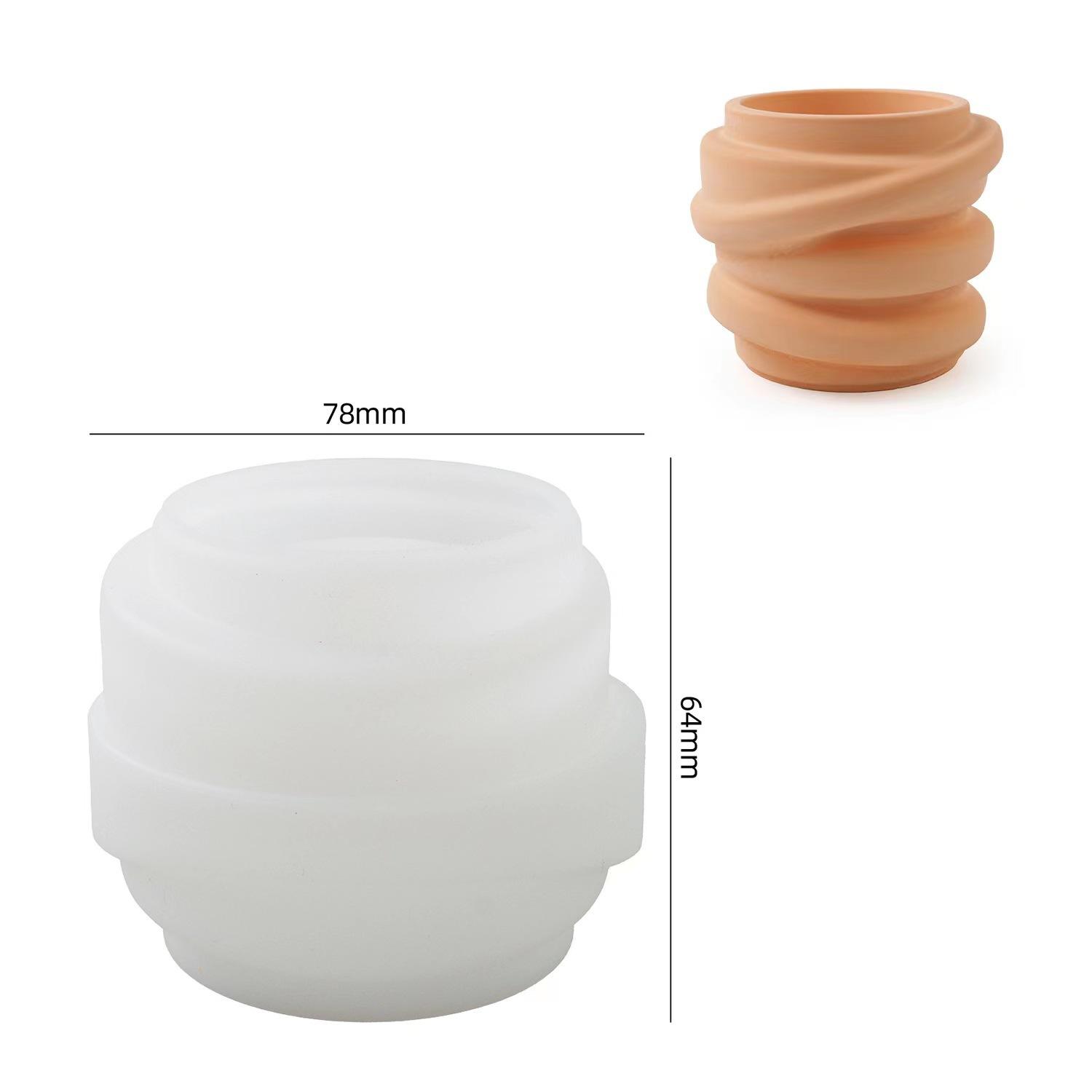 

Twisted round Candle Jar Silicone Mold Irregular Storage Box Craft Mould for Plaster Resin Concrete Cement Handmade Flowerpot
