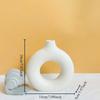 Creative Donut Shape Ceramic Vase Nordic White Circular Hollow Flower Vase Home Office Desktop Living Room Decoration Flower Pot