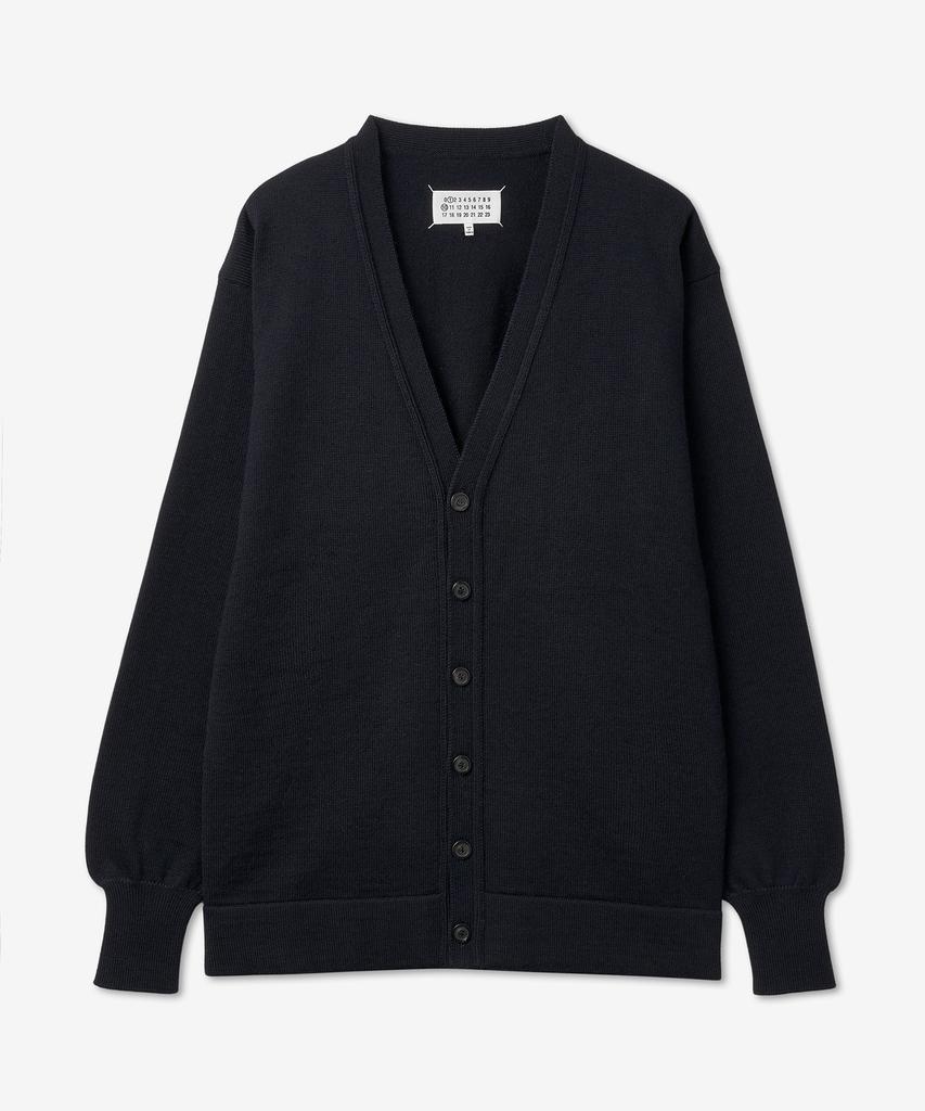 Maison Margiela 4-Stitch Virgin Wool Cardigan - Navy / S50Hp0015M13061511