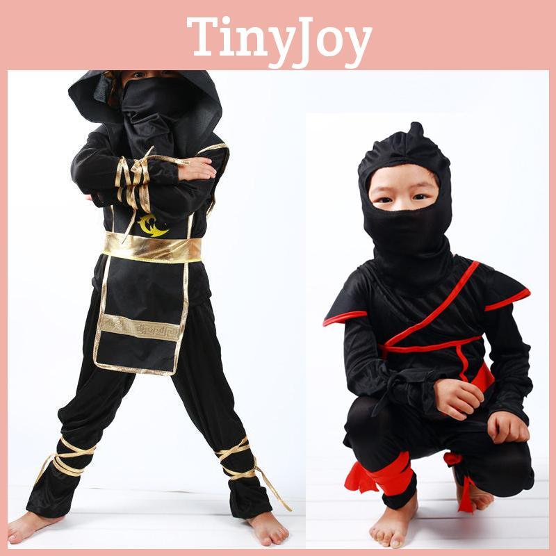 Stunning Boys Kids Ninja Assassin Samurai Warrior Fancy Dress Costume For Halloween