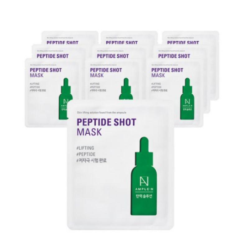 ОБЕСПЕЧЕННЫЙ:Укрепляющая тканевая маска N Peptide Shot, 10 шт. – Антивозрастная маска для лица для упругости, увлажнения и гладкости кожи