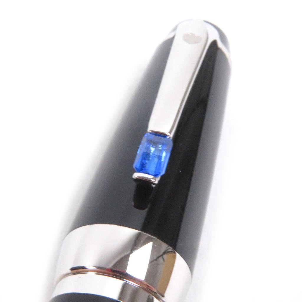 Great MONTBLANC Ballpoint Pen BOHEME Cap Type Black Silver Blue Gemstone Mens Used