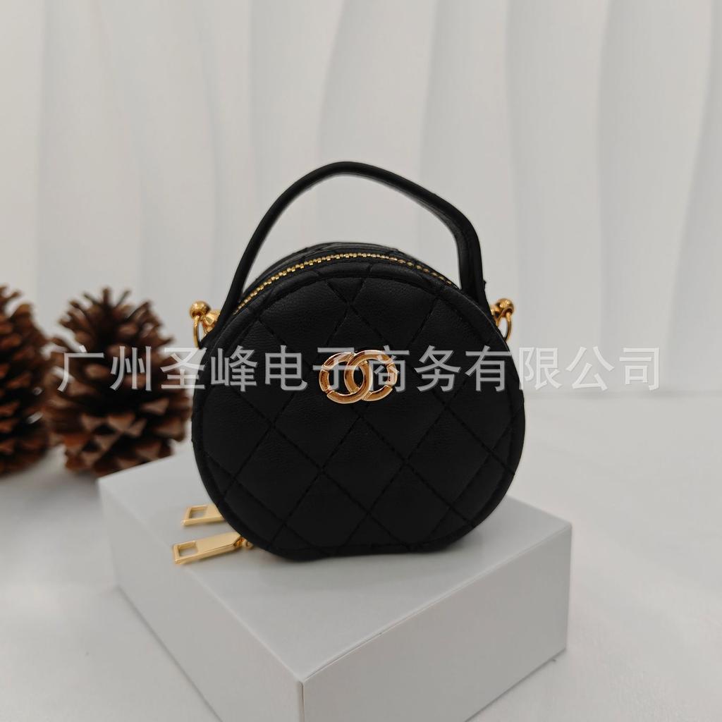 New Product Gold Ball Chain Small Round Cake Cute Mini Small Waste Bag One Shoulder Crossbody Lipstick Bag Small Fragrance Pendant Fashion
