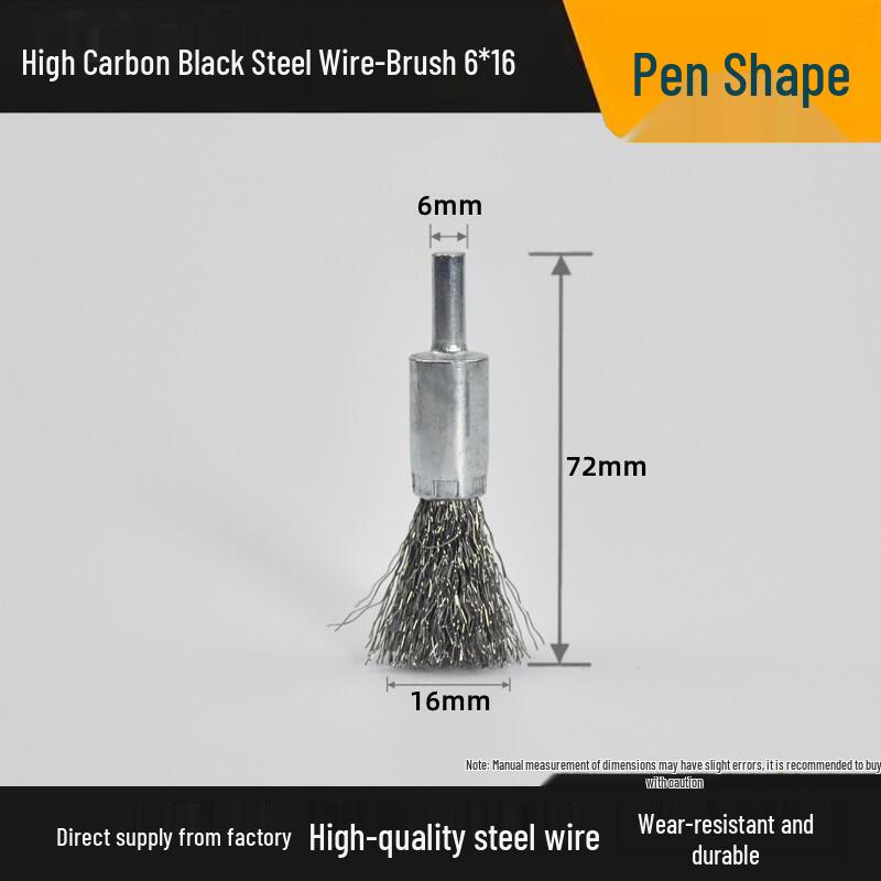 T-Shaped Electric Wire Brush with Handle for Rust Removal and Metal Cleaning - 6mm Handle