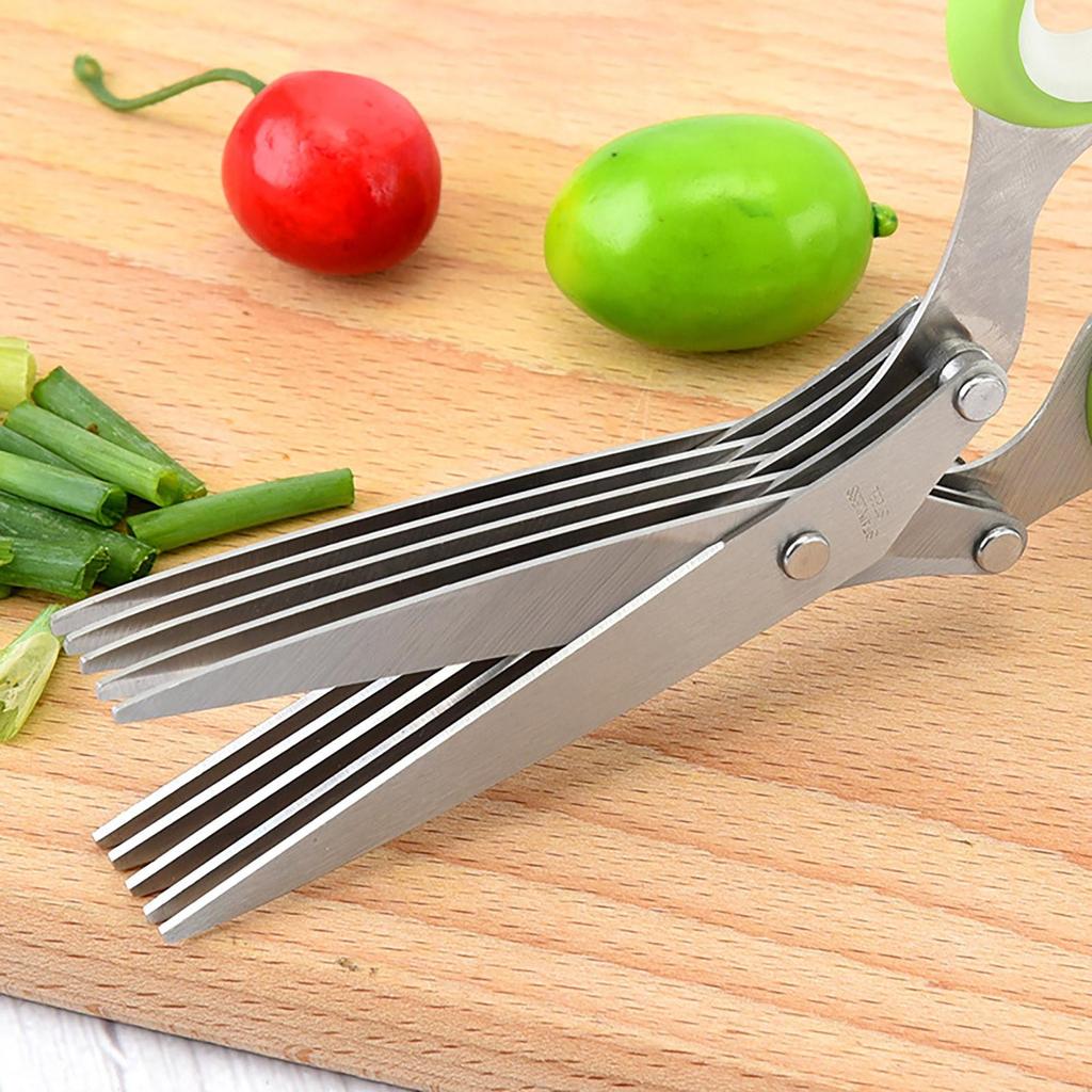 Multi Layer Scallion Vegetable Scissors Five Layer  Shredded Paper Scissors