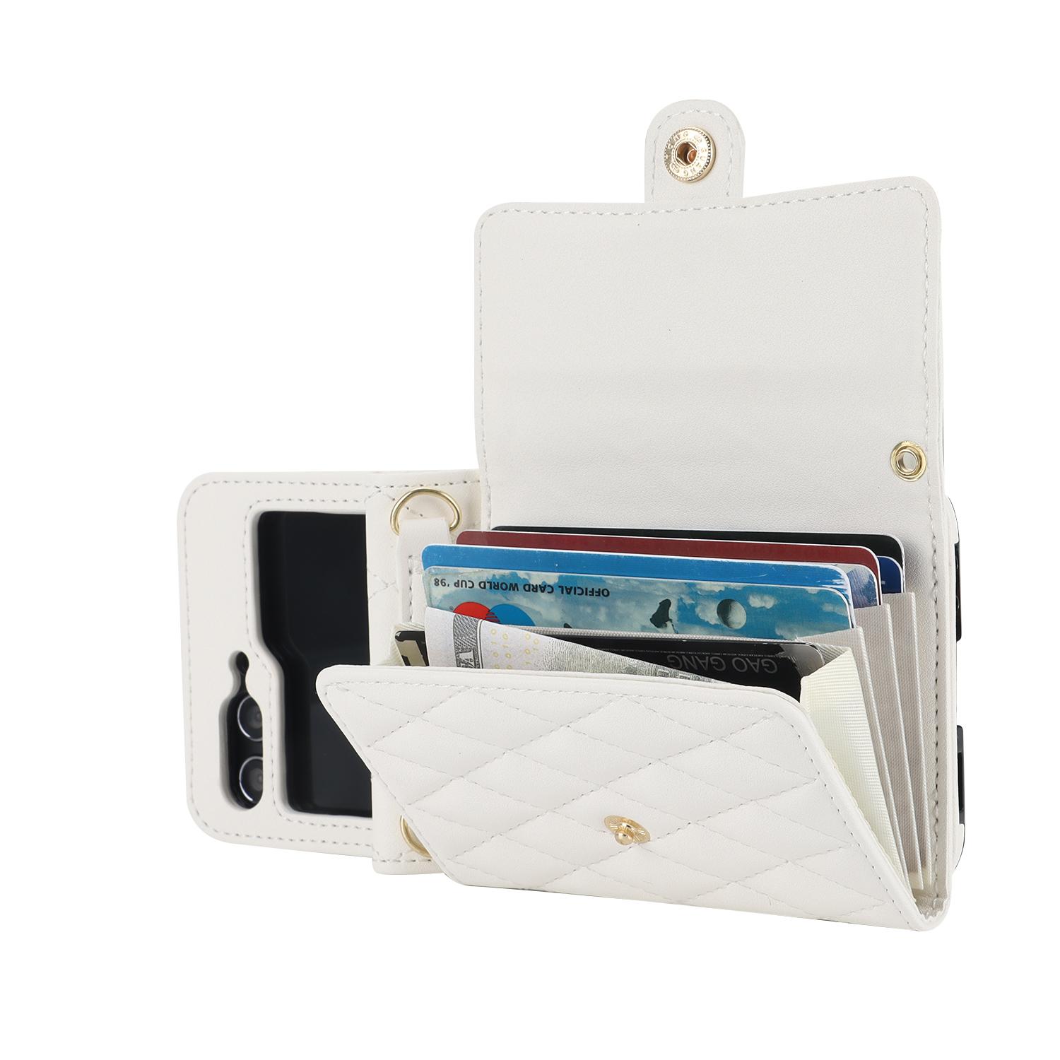 

Crossbody Bag Fashion Leather Case For Samsung Galaxy Z Flip 7 FE 6 5 4 3 Flip7 Flip6 Flip5 5G Long Lanyard Wallet Card Cover For Samsung Z Flip7&Case & Strap