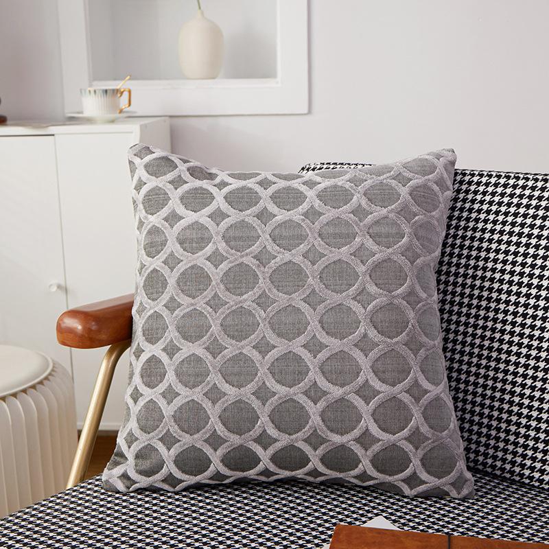 Distribuție Pernă de Spate pentru Sofaua cu Fermoar din Catifea Tăiată, Dimensiune 45x45, Pernă cu Miez, Mobilier de Casă Second-hand